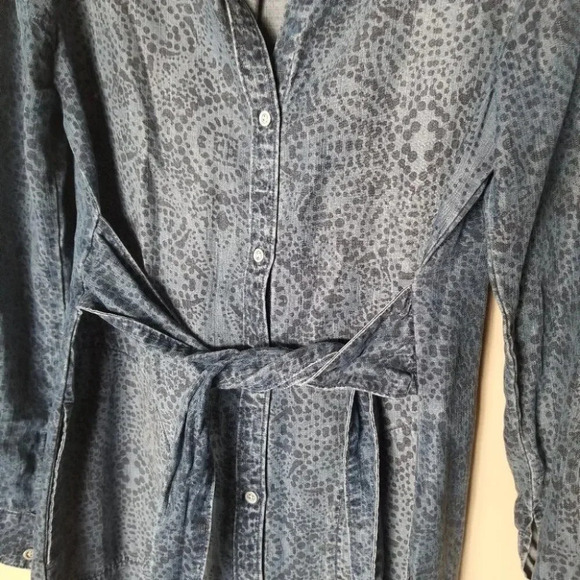 Anthropologie Cloth & Stone Printed Chambray Dress XS - Picture 9 of 14